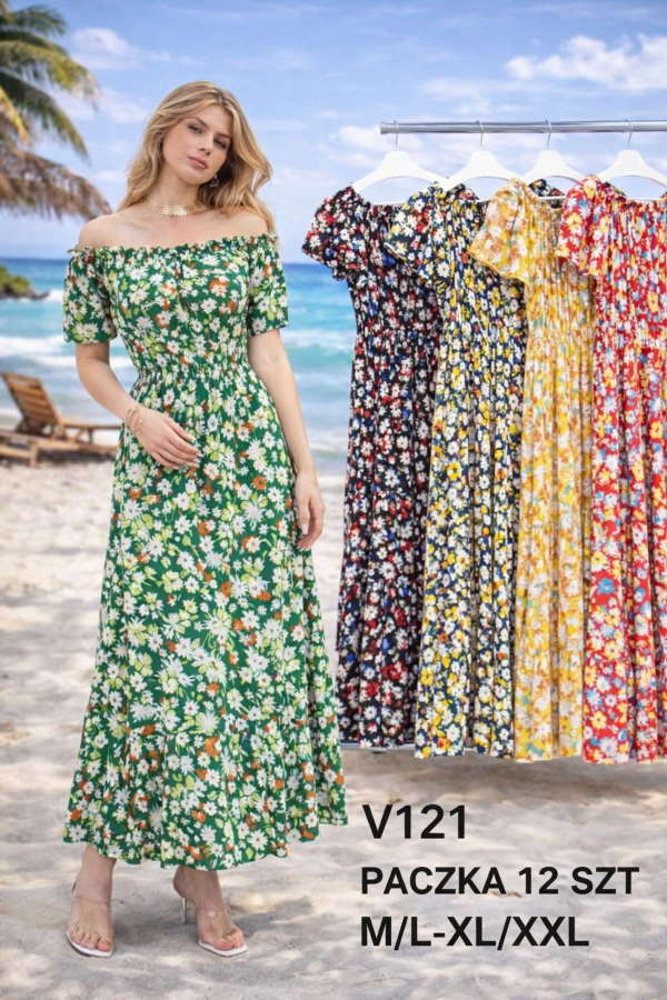 Sukienki damskie Roz M-2XL,  Mix Kolor .Paczka 12 szt